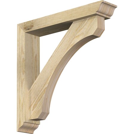 Ekena Millwork Legacy Traditional Rough Sawn Bracket w/ Offset Brace, Douglas Fir, 4"W x 20"D x 20"H BKT0402X20X20LEC01RDF